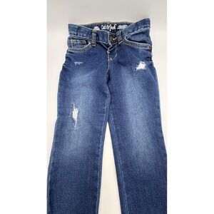 Cat & Jack Boys Skinny Distressed Super Stretch Blue Jeans Dark Wash Adjustable